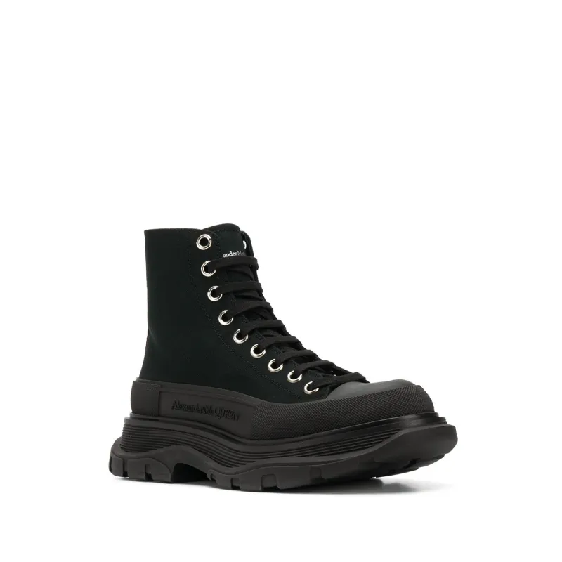 Alexander McQueen Tread Slick Lace Up Boot Black (Women's) 611706W4MV21000