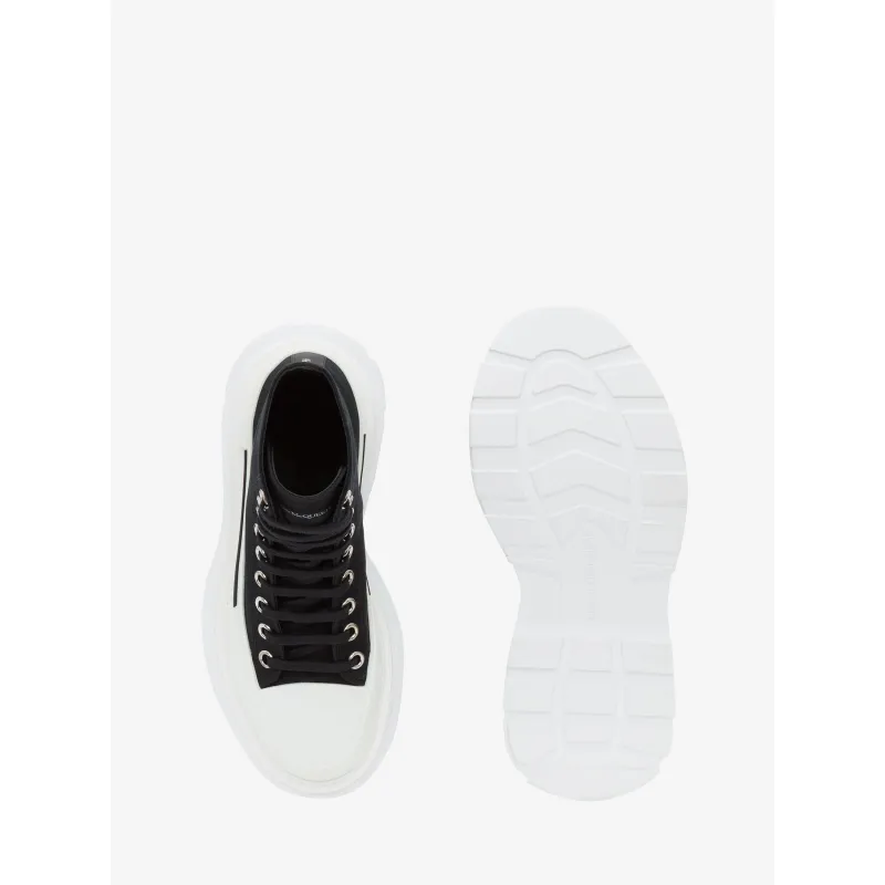 Alexander McQueen Tread Slick Lace Up Boot Black White 604254W4MV21070