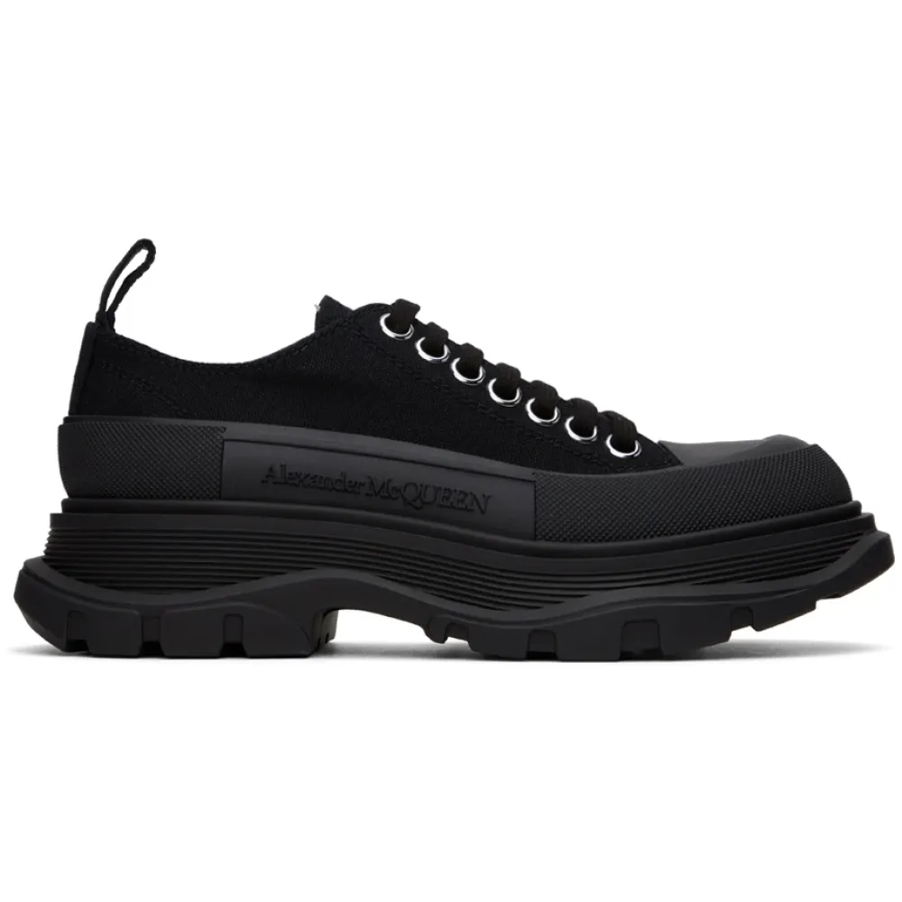 Alexander McQueen Tread Slick Low Lace Up Black (Women's) 611705 W4MV2 1000
