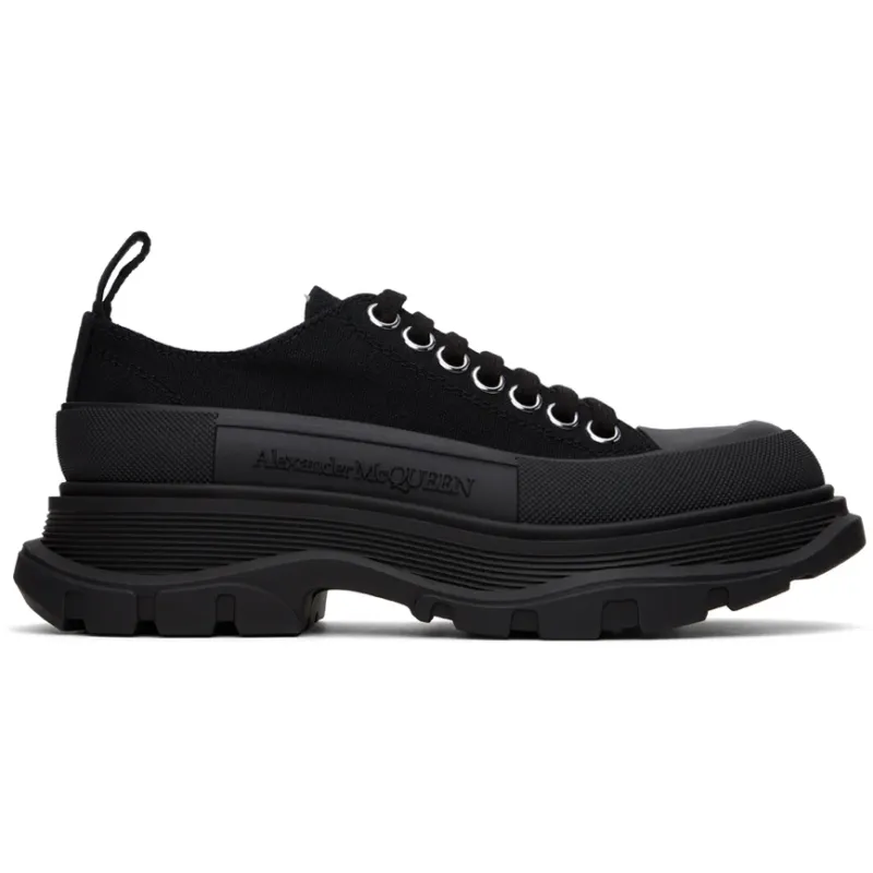 Alexander McQueen Tread Slick Low Lace Up Black (Women's) 611705 W4MV2 1000