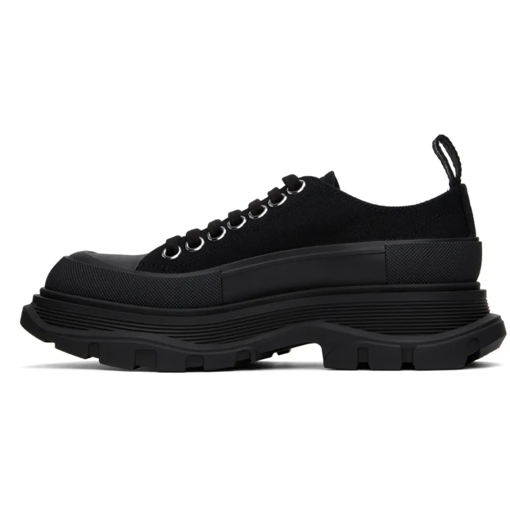 Alexander McQueen Tread Slick Low Lace Up Black (Women's) 611705 W4MV2 1000