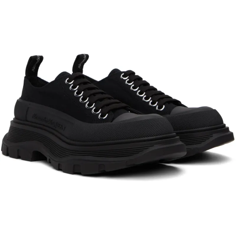 Alexander McQueen Tread Slick Low Lace Up Black (Women's) 611705 W4MV2 1000