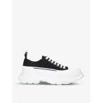 Alexander McQueen Tread Slick Low Lace Up Black White 604257 W4L32 1070