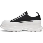 Alexander McQueen Tread Slick Low Lace Up Black White 604257 W4L32 1070