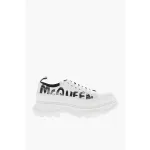 Alexander McQueen Tread Slick Low Lace Up Leather Graffiti White Black White 682423WIABD9488