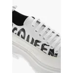 Alexander McQueen Tread Slick Low Lace Up Leather Graffiti White Black White 682423WIABD9488