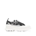 Alexander McQueen Tread Slick Low Lace Up White Black (Women's) 708093W4TG59356