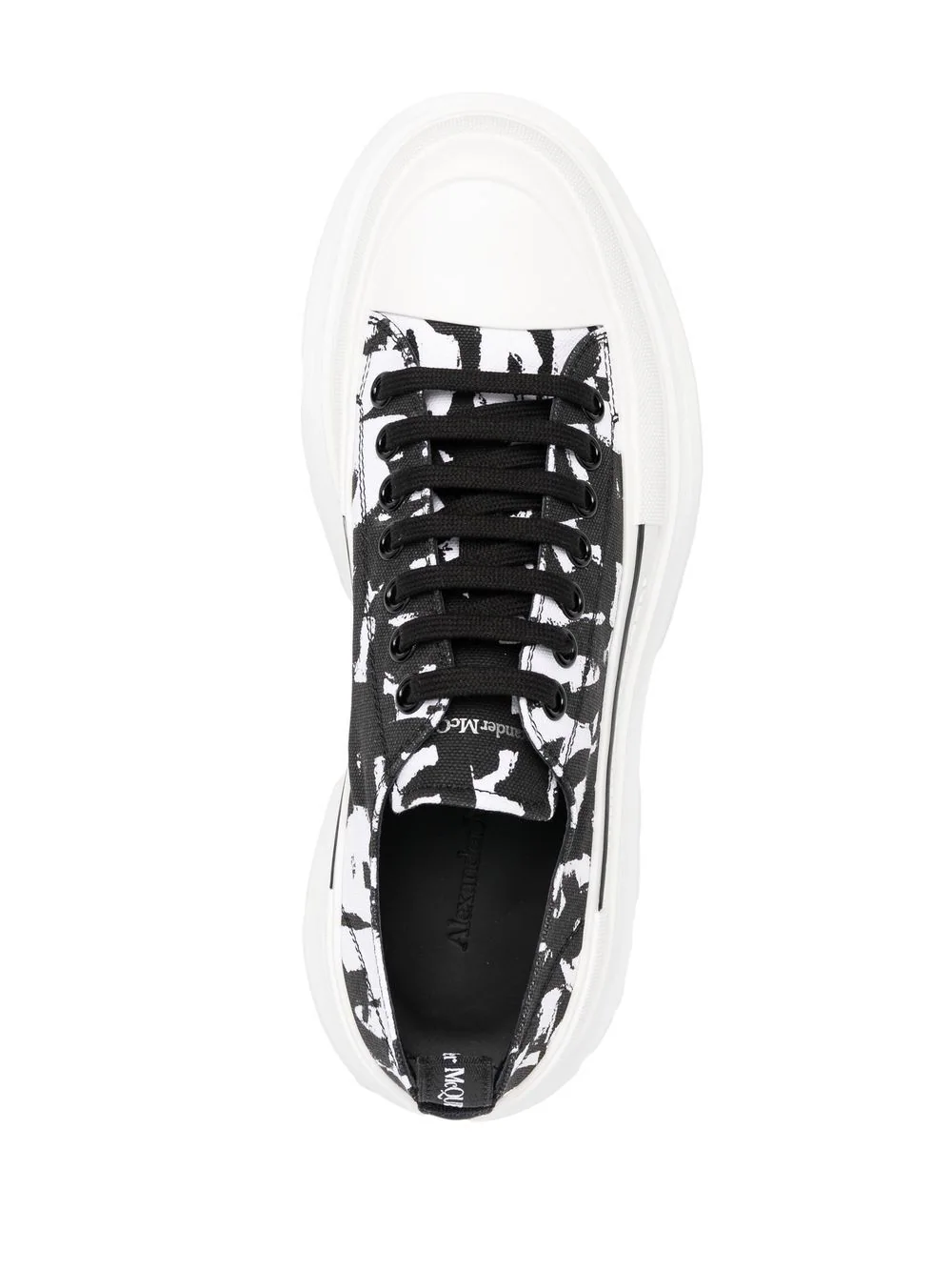 Alexander McQueen Tread Slick Low Lace Up White Black (Women