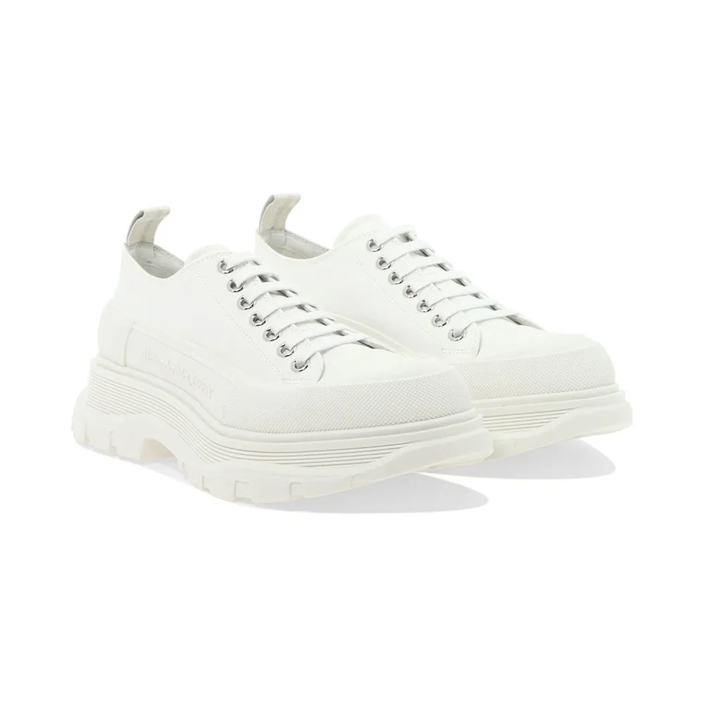 Alexander McQueen Tread Slick Low Lace Up White White (Women's) 611705W4MV29000