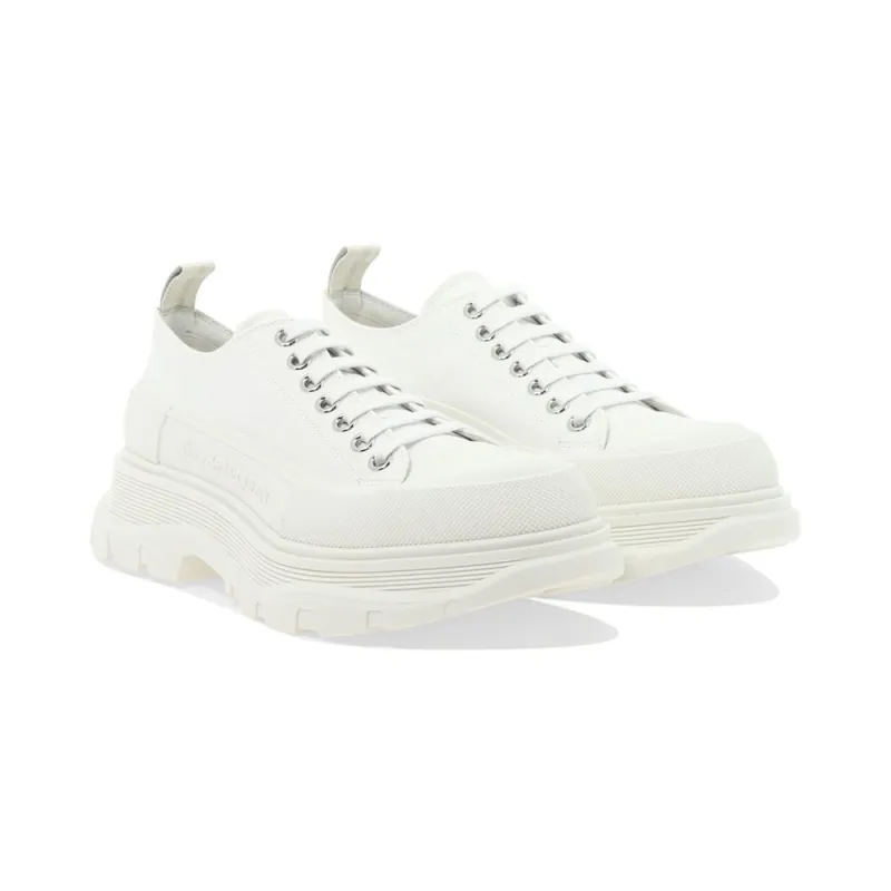Alexander McQueen Tread Slick Low Lace Up White White (Women's) 611705W4MV29000