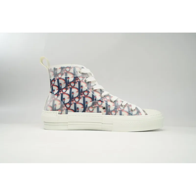 Dior B23 High Top Red Blue Oblique  3SN272ZIR 16536 