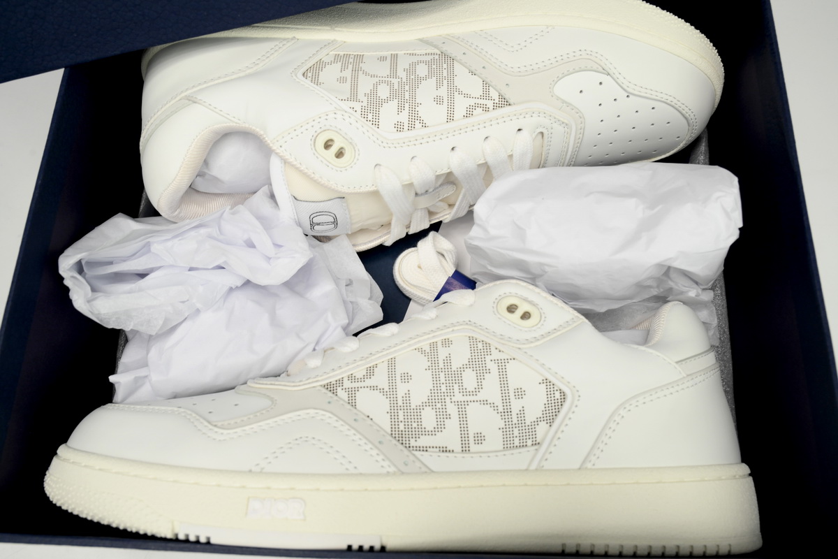 D*or b27 low-top white calfskin 3sn272zsb_h000