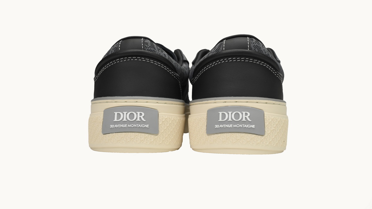 D*or b33 sneaker black smooth calfskin oblique jacquard 3sn303zys_h981