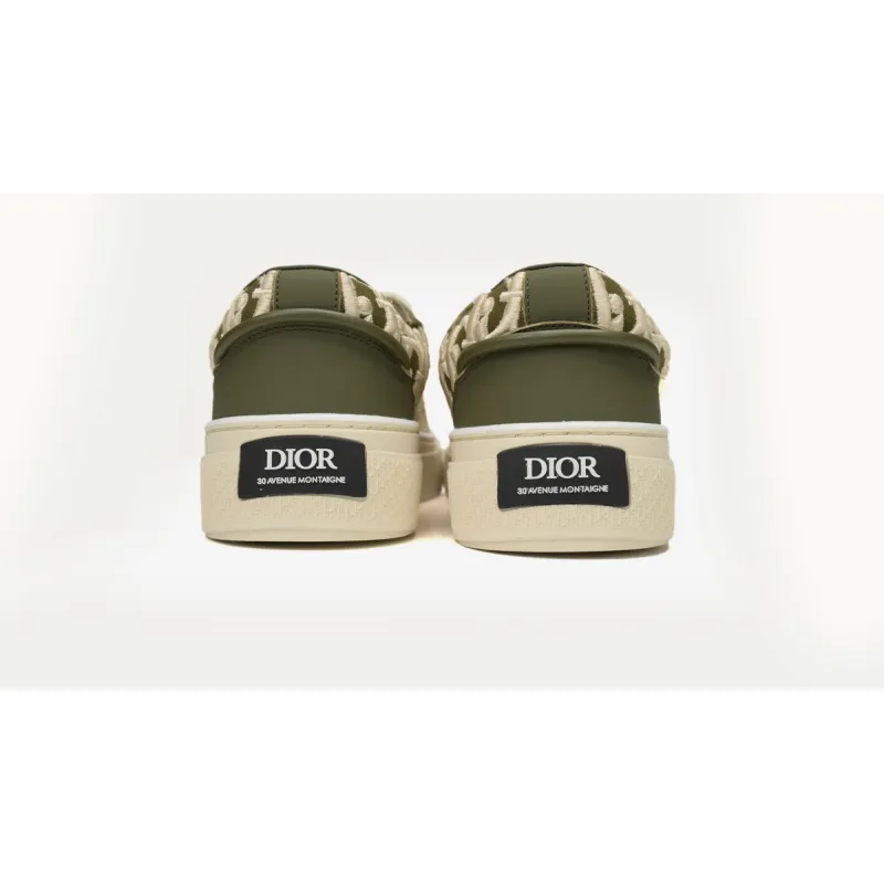Dior B33 Sneaker Khaki Smooth Calfskin Oblique Raised Embroidery (Numbered) 3SN303ZYQ_H681