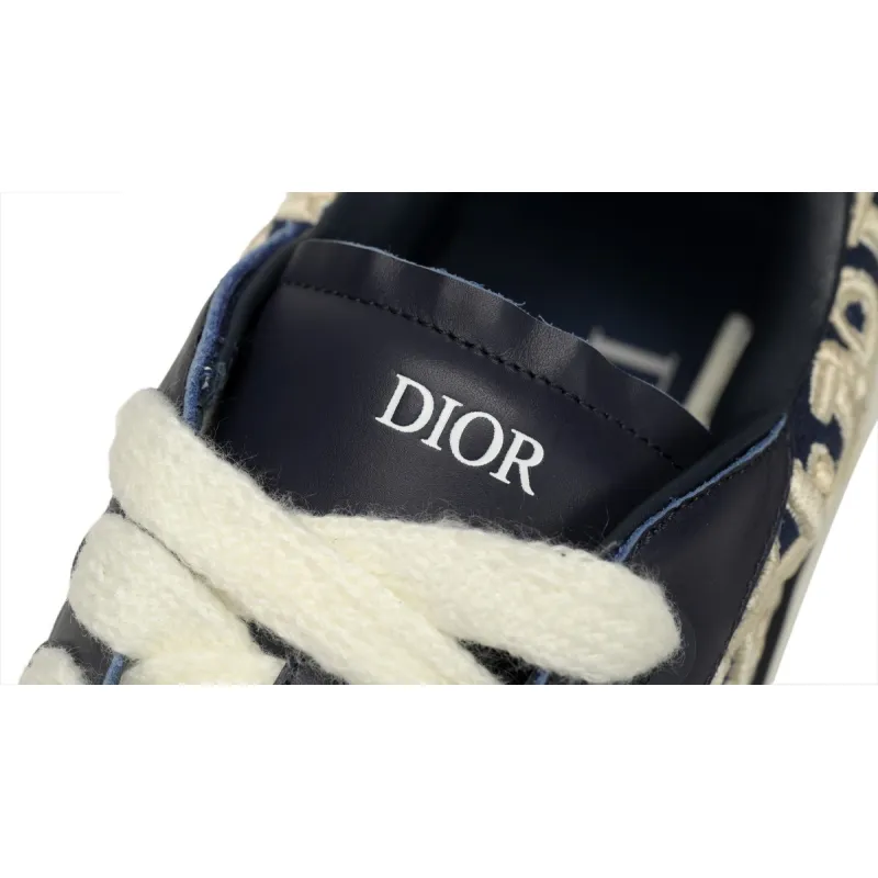 Dior B33 Sneaker Navy Blue Smooth Calfskin Oblique Raised Embroidery (Numbered) 3SN303ZYQ_H561