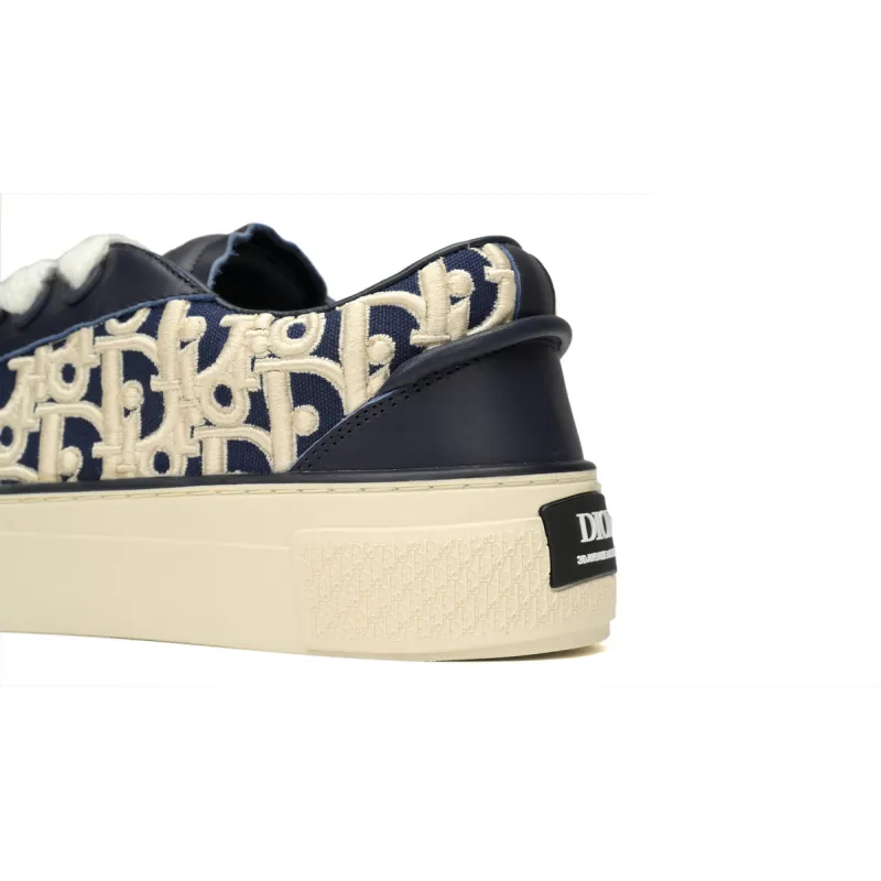 Dior B33 Sneaker Navy Blue Smooth Calfskin Oblique Raised Embroidery (Numbered) 3SN303ZYQ_H561