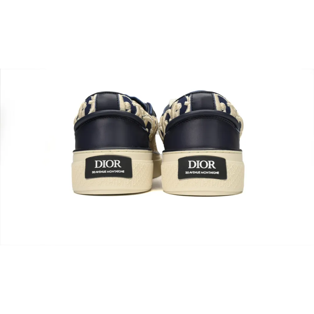 Dior B33 Sneaker Navy Blue Smooth Calfskin Oblique Raised Embroidery (Numbered) 3SN303ZYQ_H561