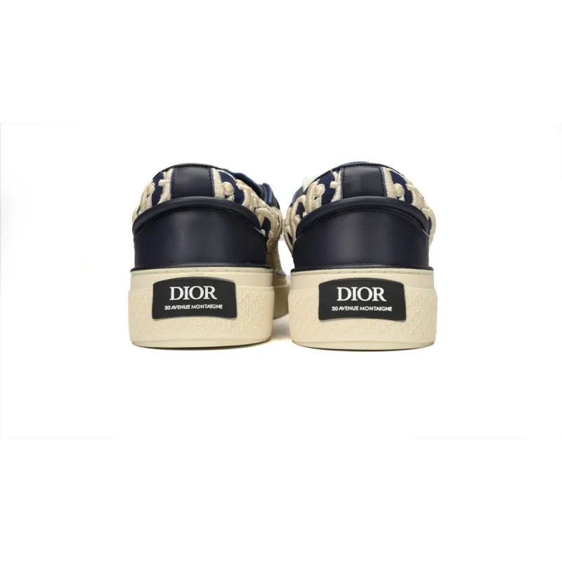 Dior B33 Sneaker Navy Blue Smooth Calfskin Oblique Raised Embroidery (Numbered) 3SN303ZYQ_H561