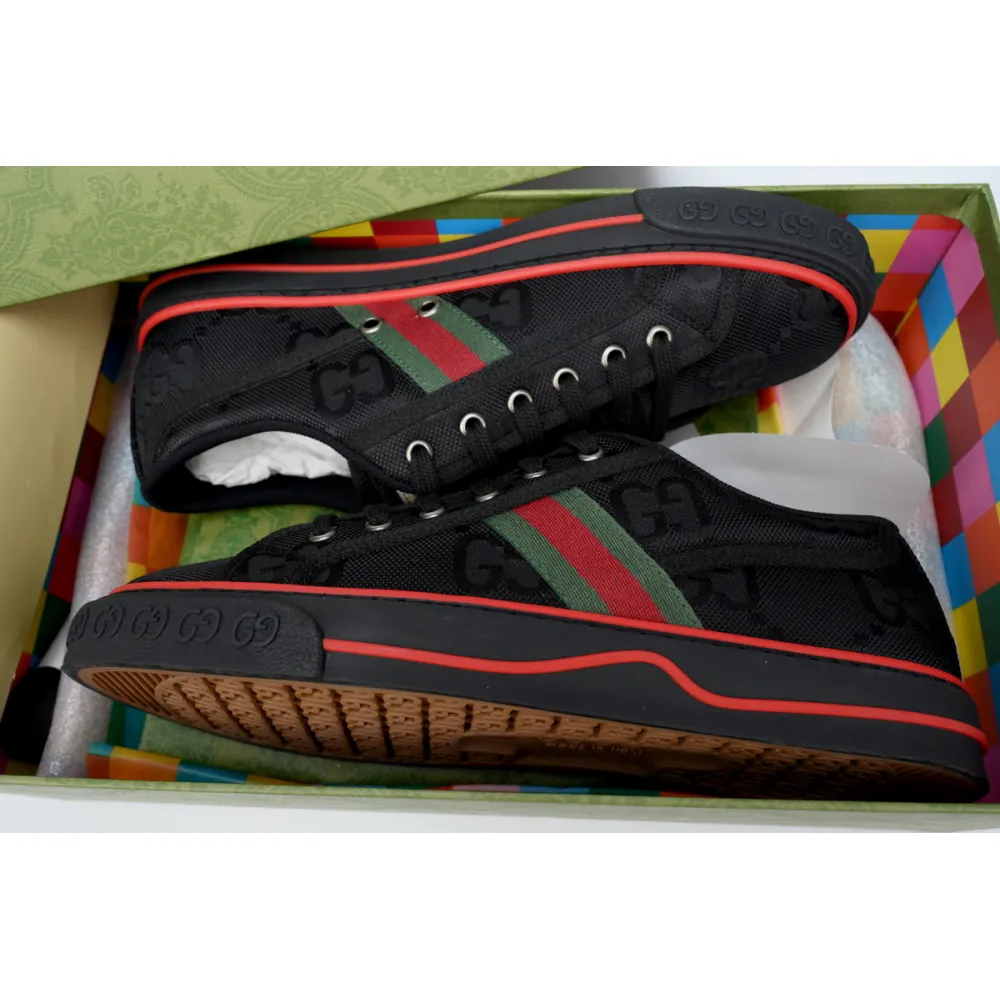 Gucci Off The Grid Tennis 1977 Low ECONYL Black GG Green Red 628709 H9H70 1072