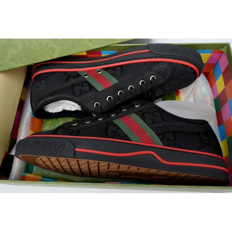 Gucci Off The Grid Tennis 1977 Low ECONYL Black GG Green Red 628709 H9H70 1072