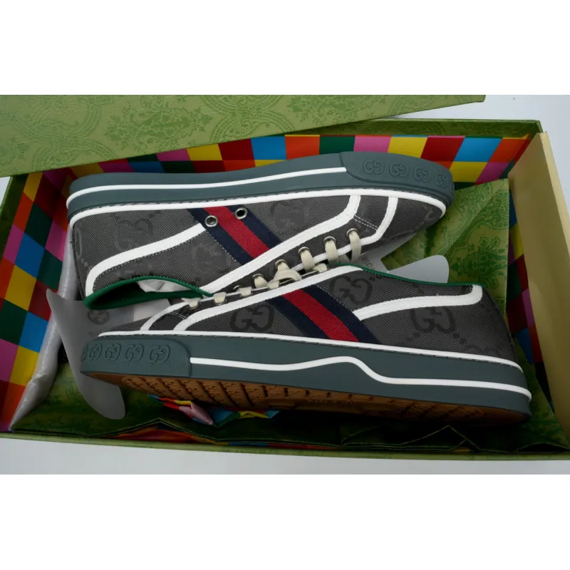 Gucci Off The Grid Tennis 1977 Low ECONYL Dark Grey GG Blue Red White 628709 H9H70 1161