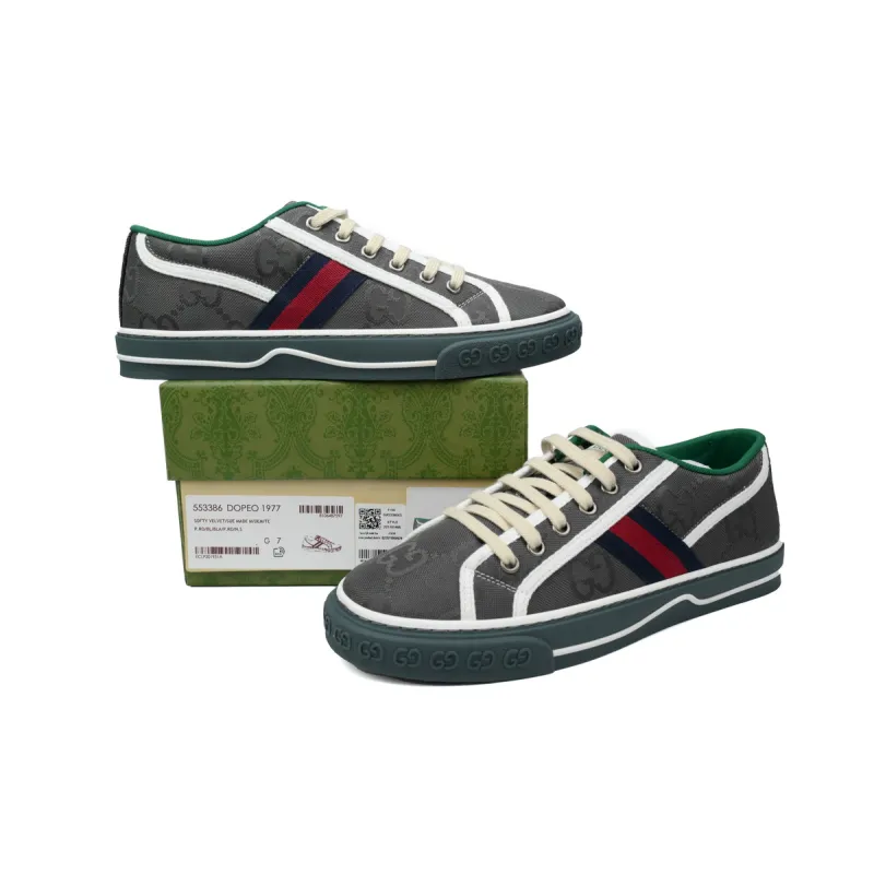 Gucci Off The Grid Tennis 1977 Low ECONYL Dark Grey GG Blue Red White 628709 H9H70 1161
