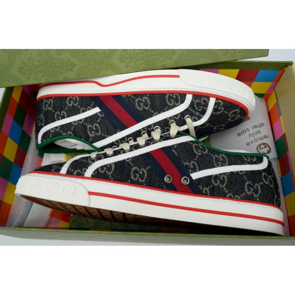 Gucci Tennis 1977 GG Logo Black Multi (Women's) 606110 UN320 1291