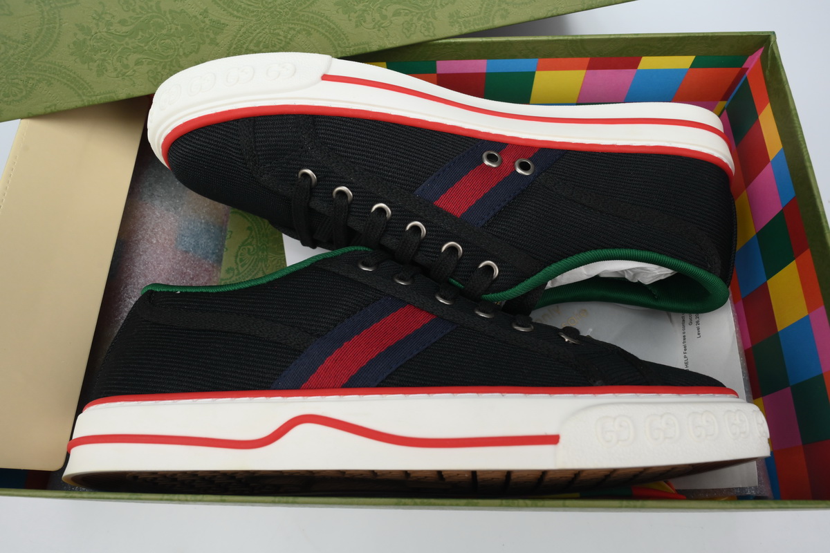 Gucci Tennis 1977 GG Logo Black Red