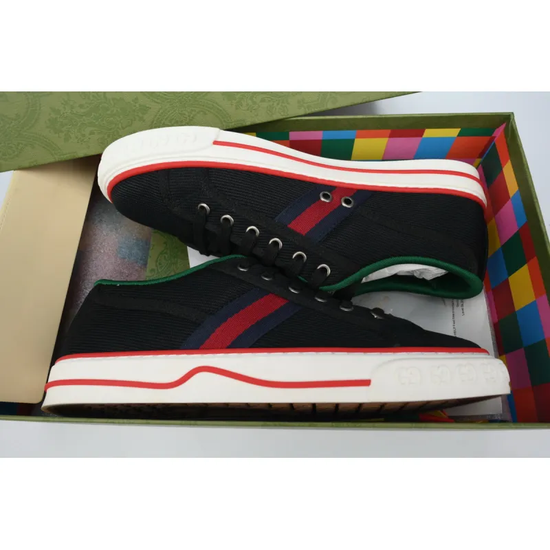 Gucci Tennis 1977 GG Logo Black Red