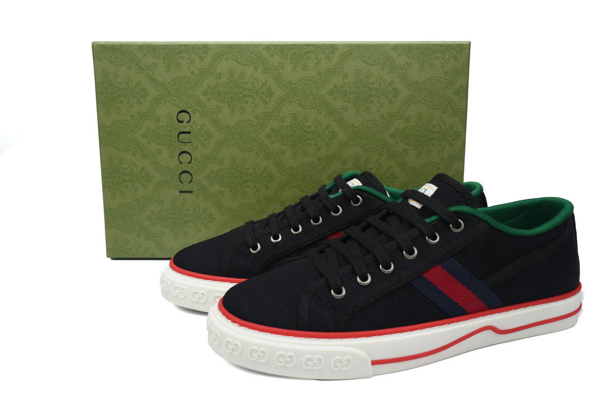 Gucci Tennis 1977 GG Logo Black Red