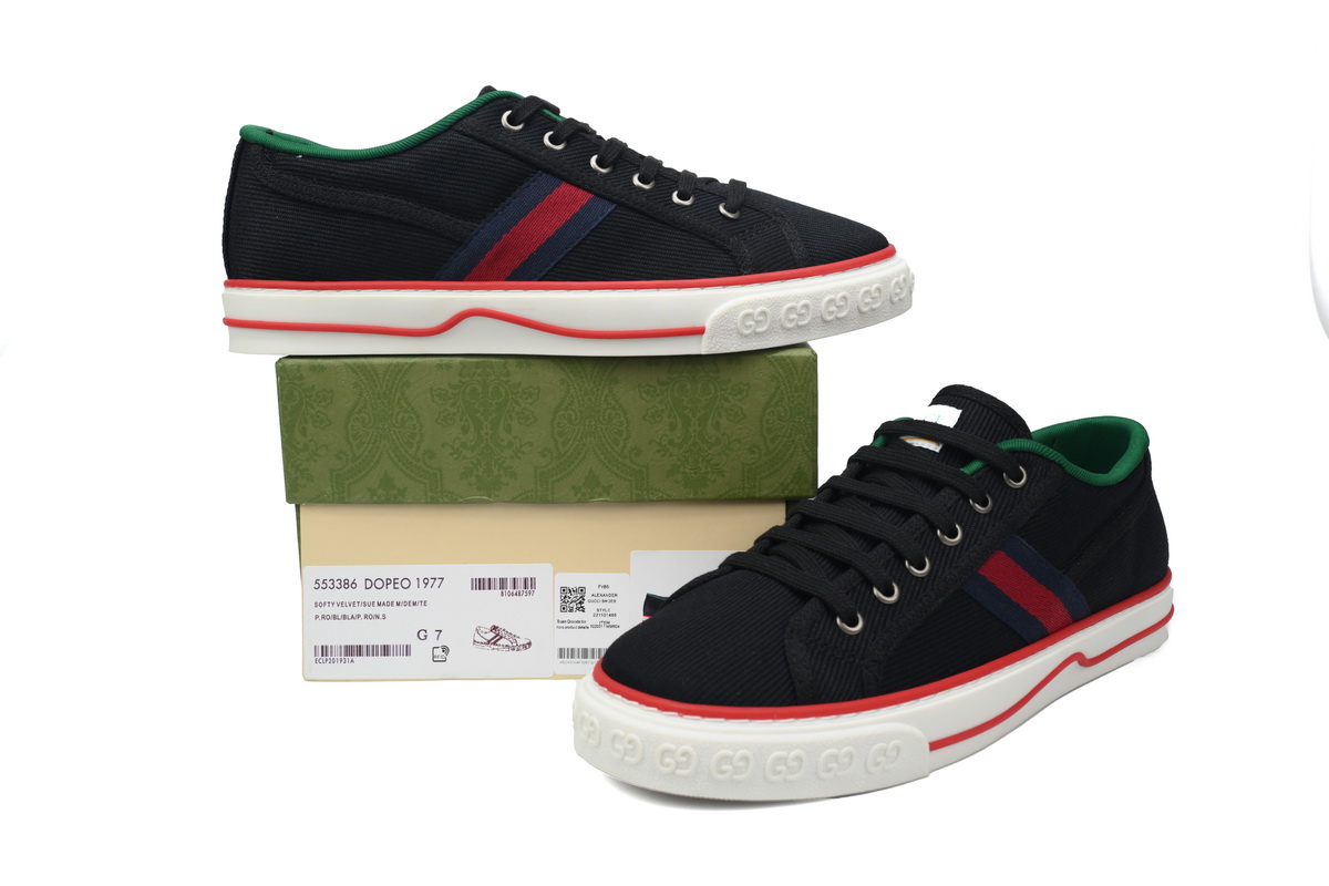 Gucci Tennis 1977 GG Logo Black Red