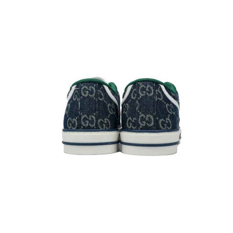 Gucci Tennis 1977 GG Logo Denim Blue