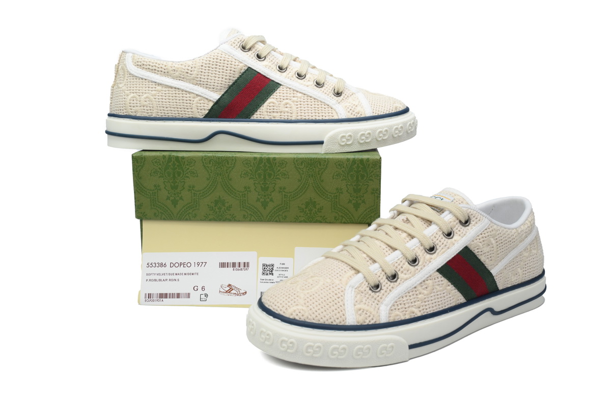 Gucci Tennis 1977 GG Logo White