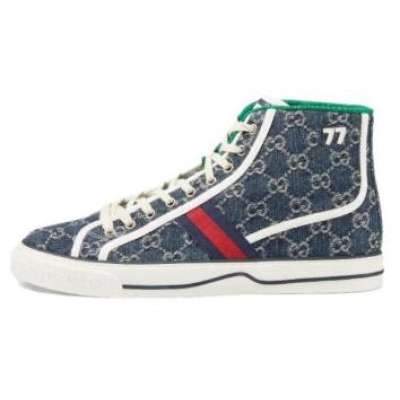 Gucci Tennis 1977 High Top Sneaker Blue 01