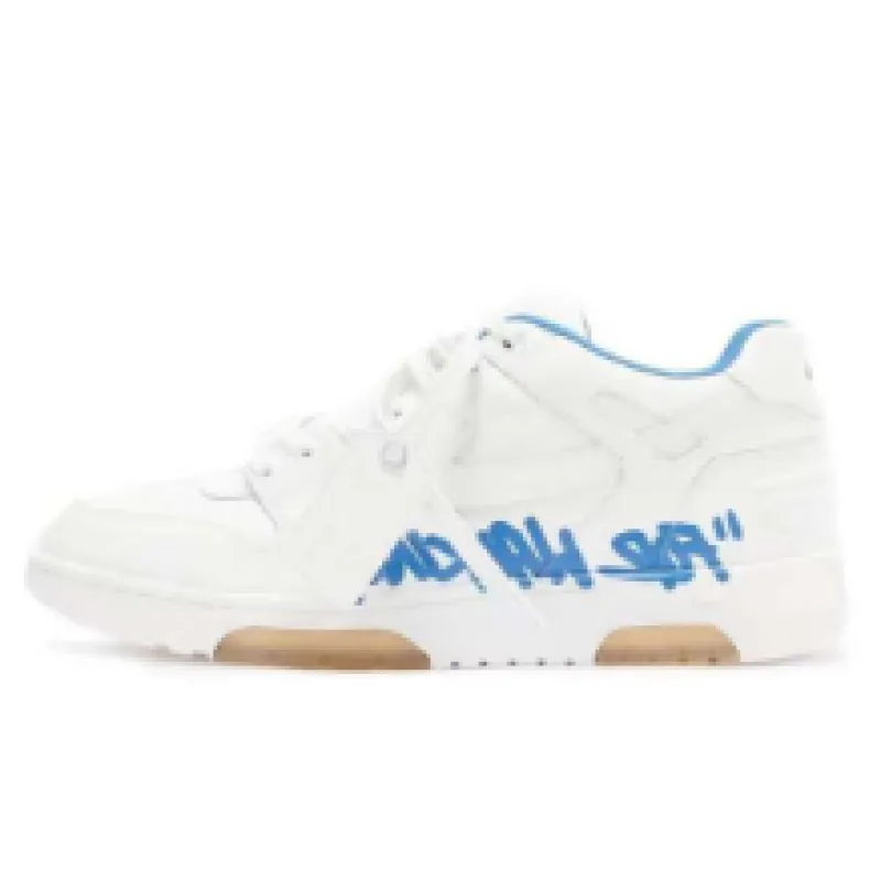 OFF-WHITE Out Of Office "OOO" Low Tops For Walking White White Dark Blue SS22 OMIA189S22LEA0030145