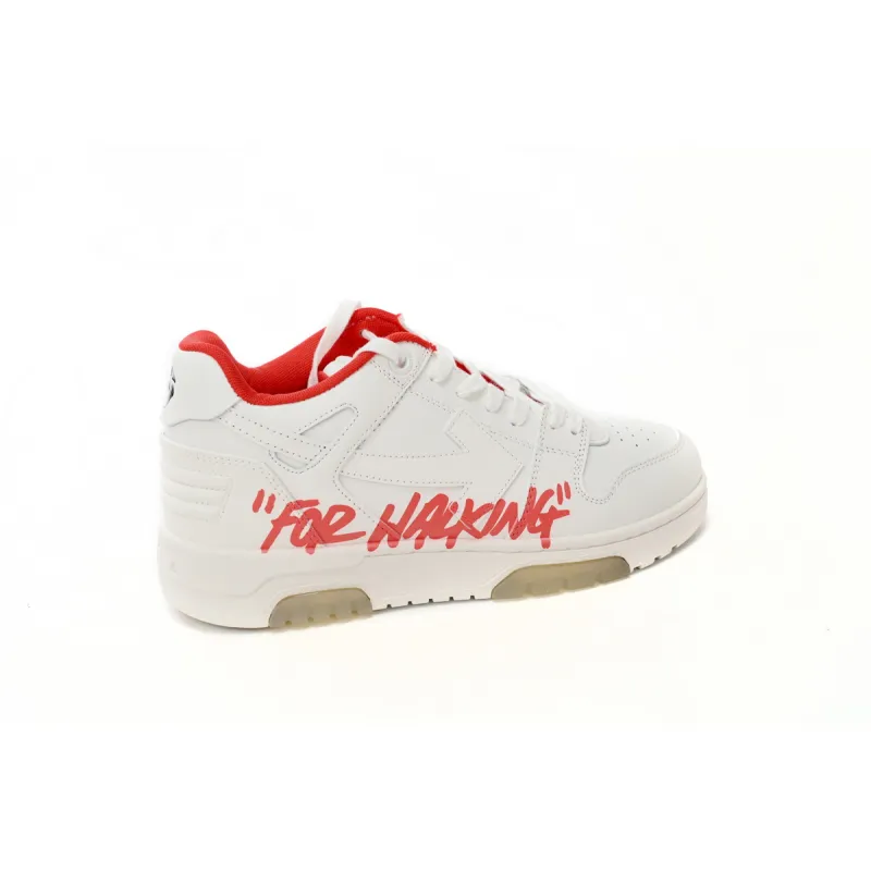 OFF-WHITE Out Of Office "OOO" Low Tops For Walking White White Red FW21 OMIA189F21LEA0030125