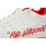 OFF-WHITE Out Of Office "OOO" Low Tops For Walking White White Red FW21 OMIA189F21LEA0030125