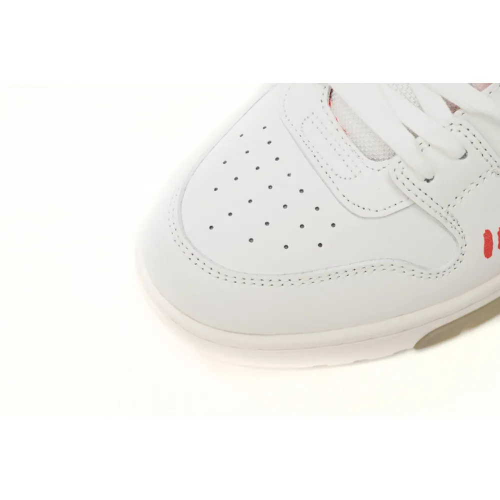 OFF-WHITE Out Of Office "OOO" Low Tops For Walking White White Red FW21 OMIA189F21LEA0030125