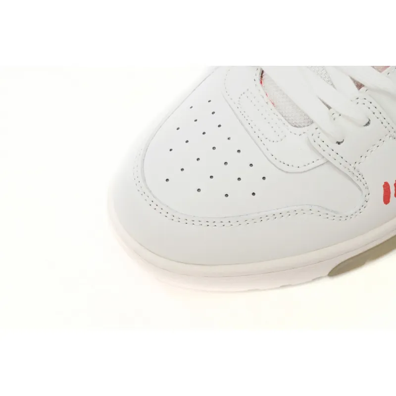 OFF-WHITE Out Of Office "OOO" Low Tops For Walking White White Red FW21 OMIA189F21LEA0030125