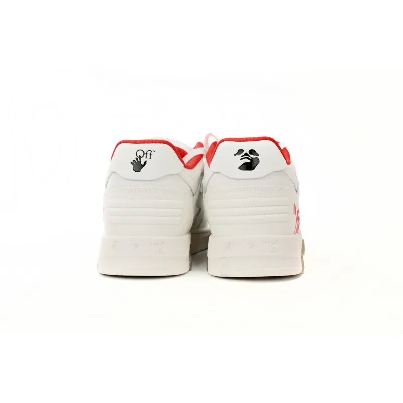 OFF-WHITE Out Of Office "OOO" Low Tops For Walking White White Red FW21 OMIA189F21LEA0030125