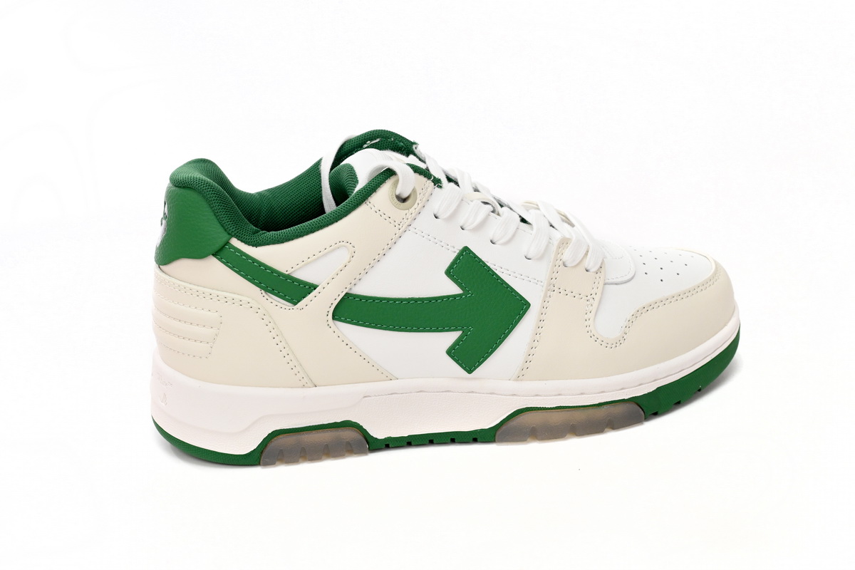 OFF-WHITE Out Of Office "OOO" Low Tops White Green 2021 OMIA189R21LEA0010155 
