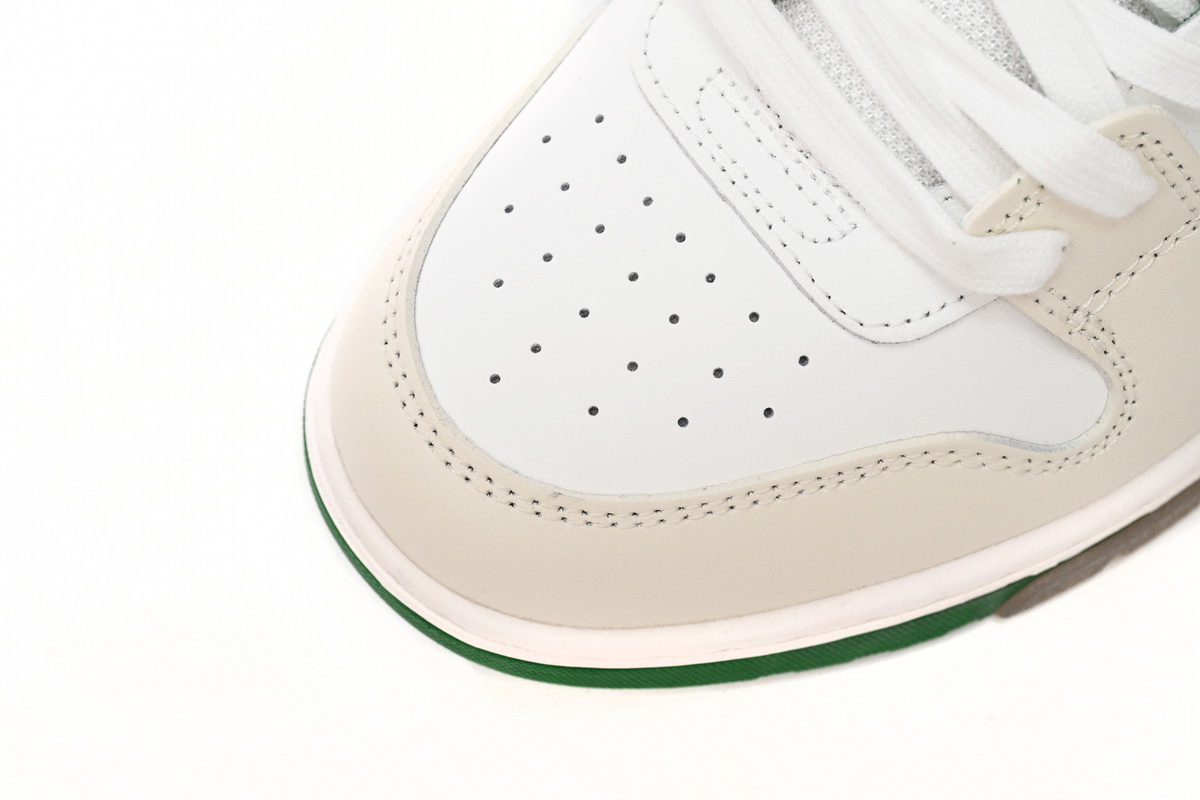 OFF-WHITE Out Of Office "OOO" Low Tops White Green 2021 OMIA189R21LEA0010155 