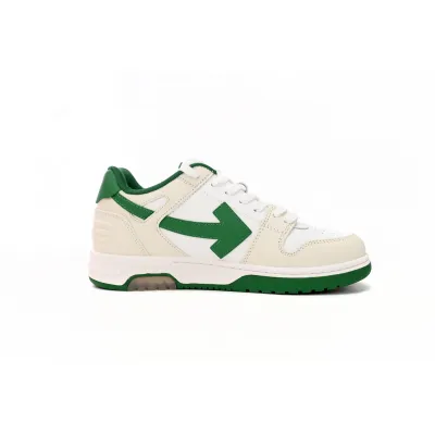 OFF-WHITE Out Of Office "OOO" Low Tops White Green 2021 OMIA189R21LEA0010155  02