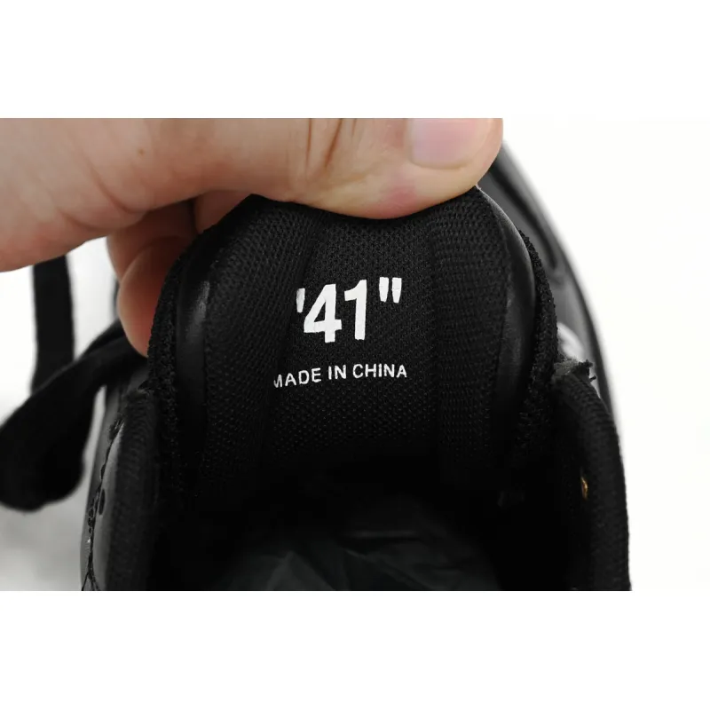OFF-WHITE Out Of Office OOO "For Walking" Low Tops Black White OMIA189C99LEA0021001