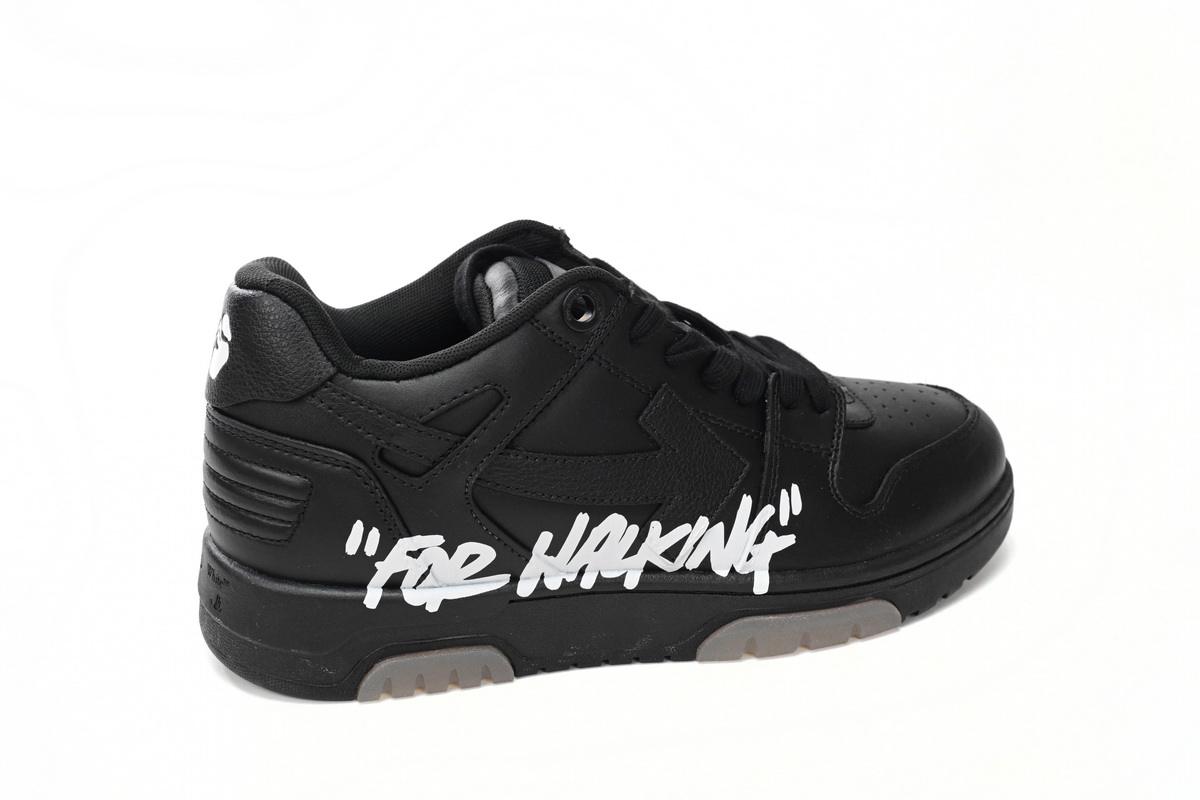 OFF-WHITE Out Of Office OOO "For Walking" Low Tops Black White OMIA189C99LEA0021001