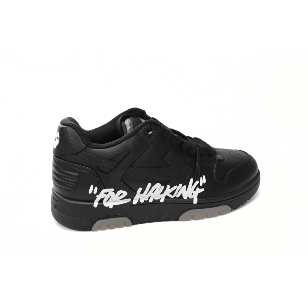 OFF-WHITE Out Of Office OOO "For Walking" Low Tops Black White OMIA189C99LEA0021001