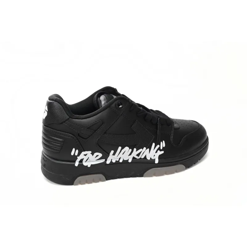 OFF-WHITE Out Of Office OOO "For Walking" Low Tops Black White OMIA189C99LEA0021001