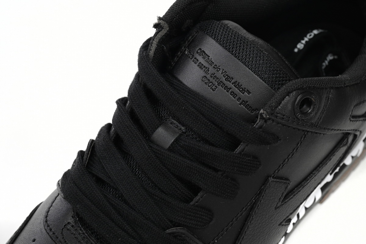 OFF-WHITE Out Of Office OOO "For Walking" Low Tops Black White OMIA189C99LEA0021001