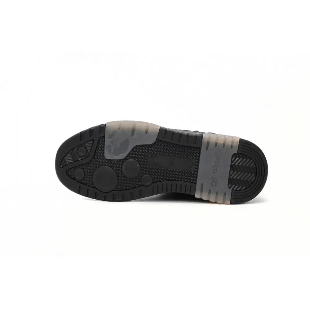 OFF-WHITE Out Of Office OOO "For Walking" Low Tops Black White OMIA189C99LEA0021001