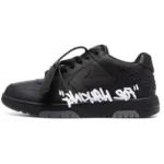 OFF-WHITE Out Of Office OOO "For Walking" Low Tops Black White OMIA189C99LEA0021001